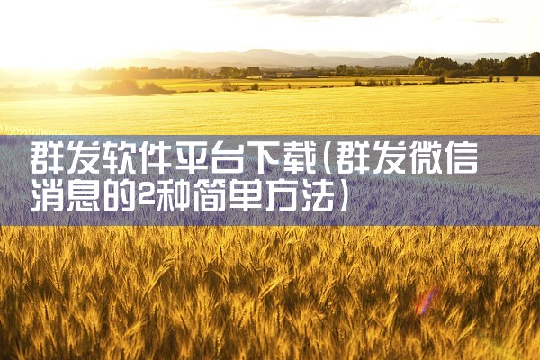 群发软件平台下载